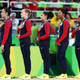 Right to left: Gold medalists Simone Biles, Gabrielle Douglas, Lauren Hernandez, Madison Kocian and Alexandra Raisman of the United States stand on the podium for the national anthem at the medal ceremony for the Artistic Gymnastics Women's Team Final on Day 4 of the Rio 2016 Olympic Games at the Rio Olympic Arena on Aug. 9, 2016, in Rio de Janeiro.
Alex Livesey/Getty Images